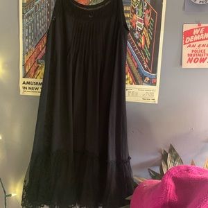 black skater dress with lace